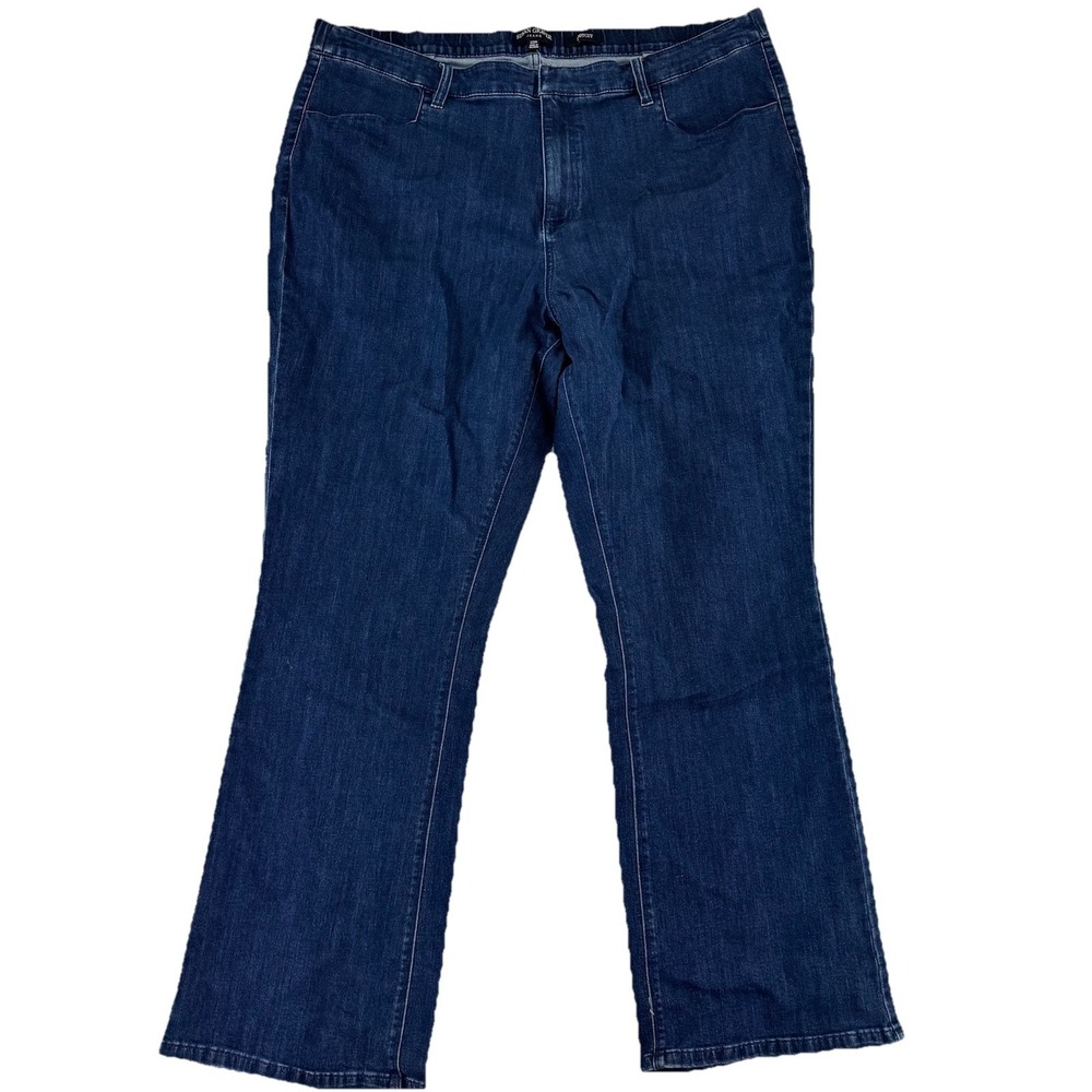 Susan Graver Stretch Denim Bootcut Jeans Size 22W Blue Regular Classic